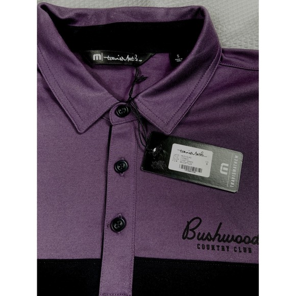 Travis Mathew Bushwood Polo Shirt‎ Mens Small Purple Black Golf Country Club - Picture 3 of 9